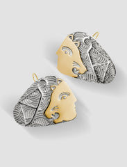 DE4 - Diana Gold and silver hook earrings