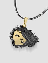 DP10 - Diana Gold, silver and black ruthenium pendant with diamond