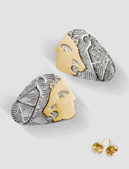 DE2 - Diana Gold and silver earrings