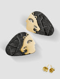 DE6 - Diana Gold and silver earrings with black ruthenium plating - Ars Signum 