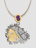 DP4 - Diana Gold and silver pendant with diamond and amethyst - Ars Signum 