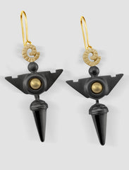 VE4 - Venus Gold and silver earrings with black ruthenium plating