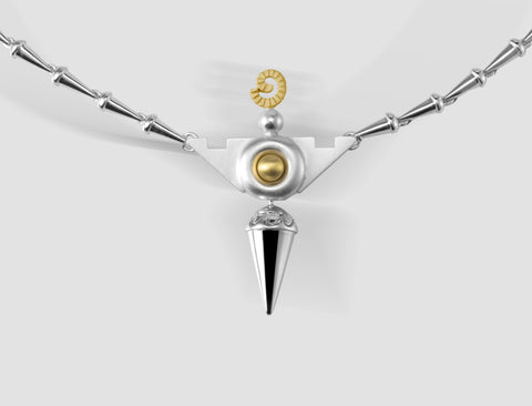 VP2 - Venus Gold and silver pendant with cone shaped necklace