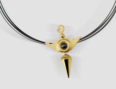 VP3 - Venus Gold and silver pendant with gold and black ruthenium plating