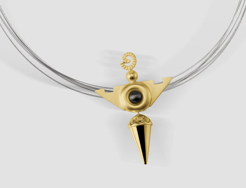 VP3 - Venus Gold and silver pendant with gold and black ruthenium plating