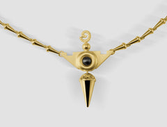 VP4 - Venus Gold and silver pendant with gold and black ruthenium plating and cone shaped necklace