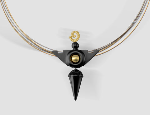 VP5 - Venus Gold and silver pendant with black ruthenium plating